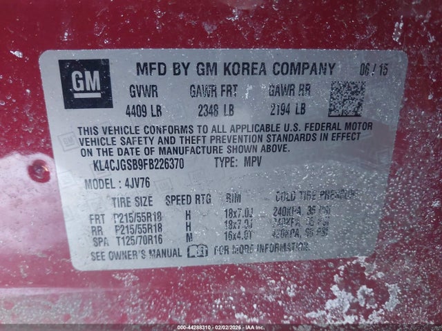 2015 BUICK ENCORE KL4CJGSB9FB226370 Photo 8