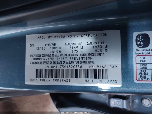 JM1BM1J75G1320756 Mazda Mazda3 I Sport
