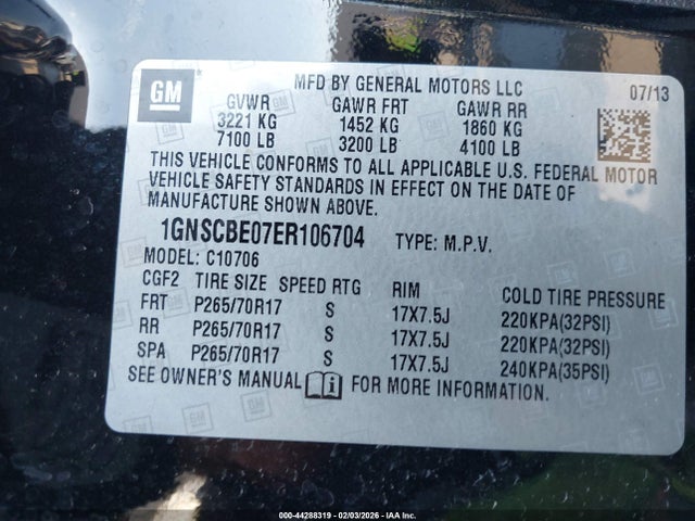 Chevrolet Tahoe Lt 2014 1GNSCBE07ER106704 Image 9