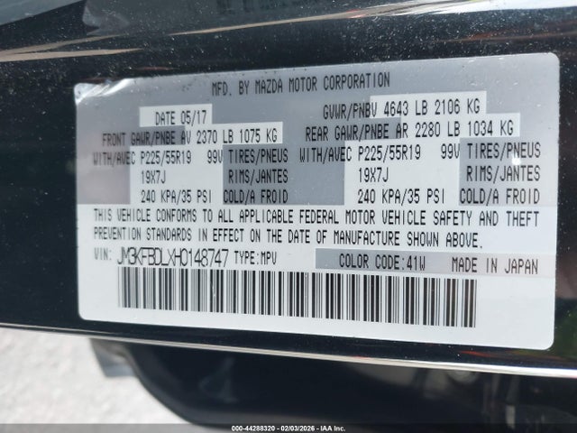 JM3KFBDLXH0148747 Mazda Cx-5 Grand Touring
