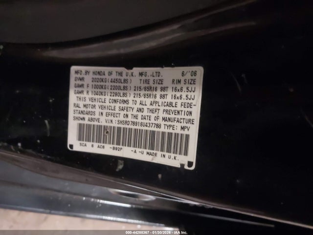 2006 HONDA CR-V SHSRD78916U437788 Photo 8