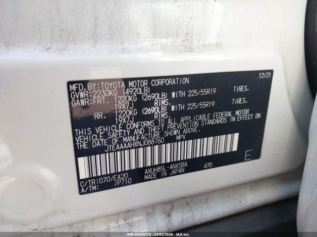 Toyota Venza Limited 2022 JTEAAAAHXNJ088760 Image 9