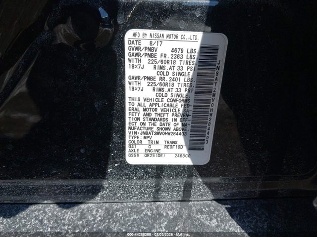 2017 NISSAN ROGUE JN8AT2MV0HW284403 Photo 8