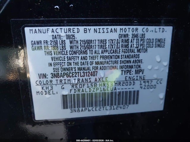 Nissan KICKS SV 2026 3N8AP6CE2TL312407 Image 9