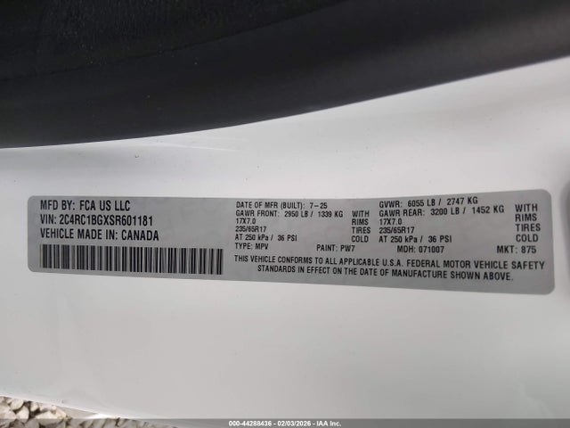Chrysler Pacifica Select 2025 2C4RC1BGXSR601181 Image 9