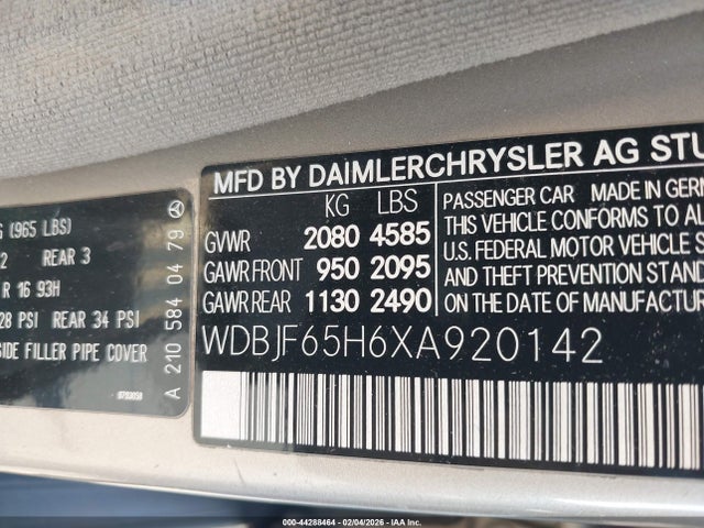Продаж на аукціоні авто 1999 Mercedes-benz E 320, vin: WDBJF65H6XA920142, номер лоту: 44288464