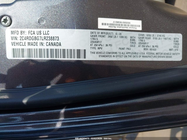 2020 DODGE GRAND CARAVAN 2C4RDGBG7LR238873 Photo 8