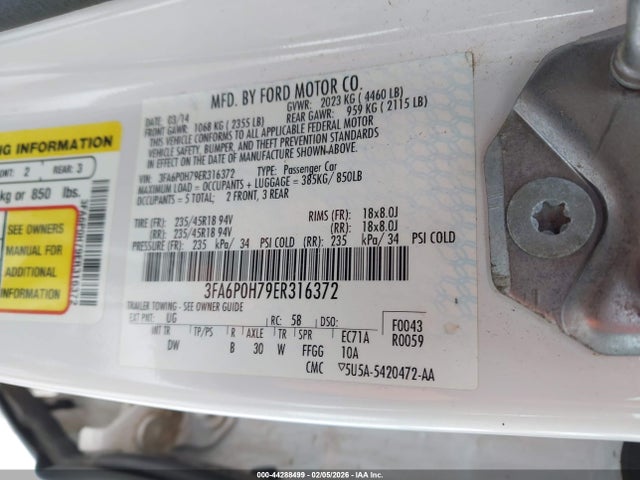 3FA6P0H79ER316372 Ford FUSION SE