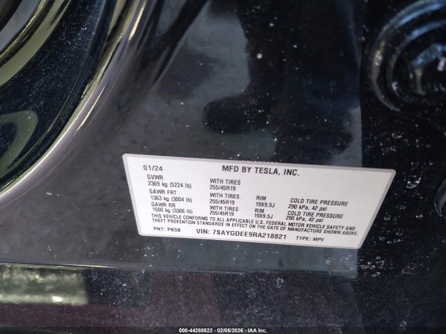 2024 TESLA MODEL Y 7SAYGDEE9RA218821 Photo 8