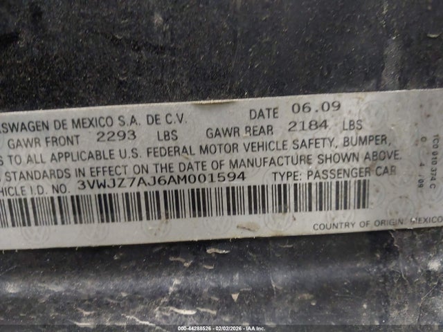 2010 VOLKSWAGEN JETTA 3VWJZ7AJ6AM001594 Photo 8