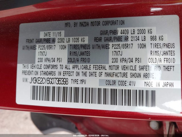 JM3KE2CY6G0736398 Mazda Cx-5 Touring