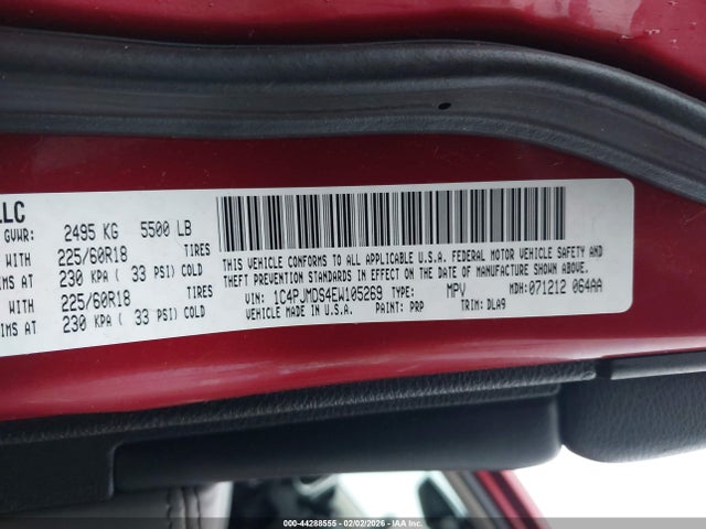 1C4PJMDS4EW105269 Jeep Cherokee Limited