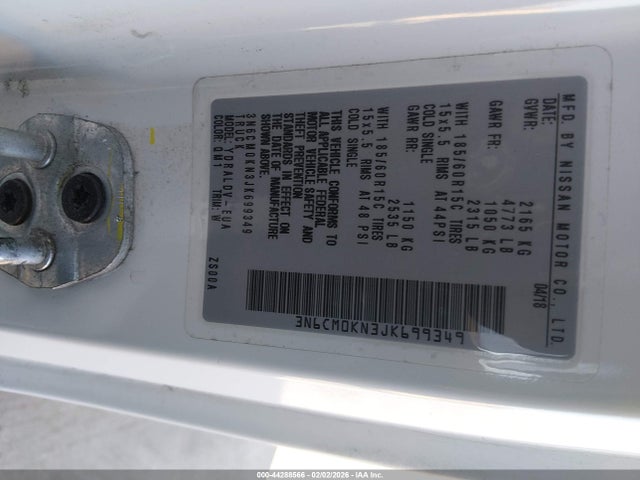 3N6CM0KN3JK699349 Nissan Nv200 S