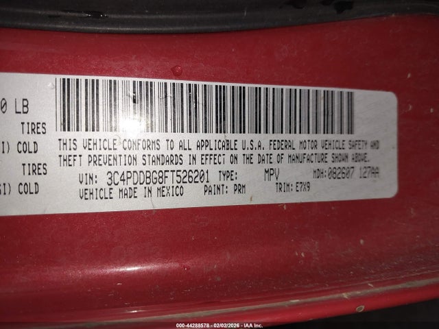 3C4PDDBG8FT526201 Dodge Journey Sxt