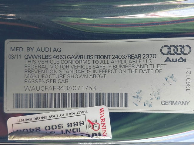 2011 AUDI A5 WAUCFAFR4BA071753 Photo 8