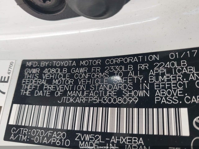 JTDKARFP5H3008099 Toyota Prius Prime Plus