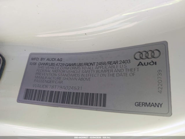 2009 AUDI A5 WAUDK78T79A024531 Photo 8