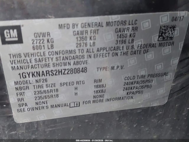 2017 CADILLAC XT5 1GYKNARS2HZ280848 Photo 8