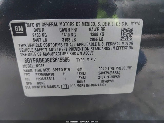 2014 CADILLAC SRX 3GYFNBE39ES615585 Photo 8