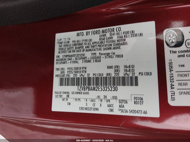 2014 FORD MUSTANG 1ZVBP8AM2E5325230 Photo 8