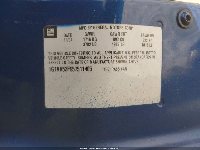 2005 CHEVROLET COBALT 1G1AK52F957511405 Photo 8