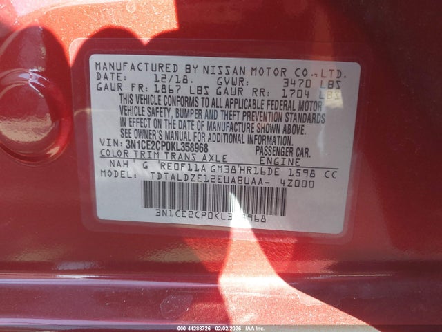 Nissan Versa Note Sv 2019 3N1CE2CP0KL358968 Image 9
