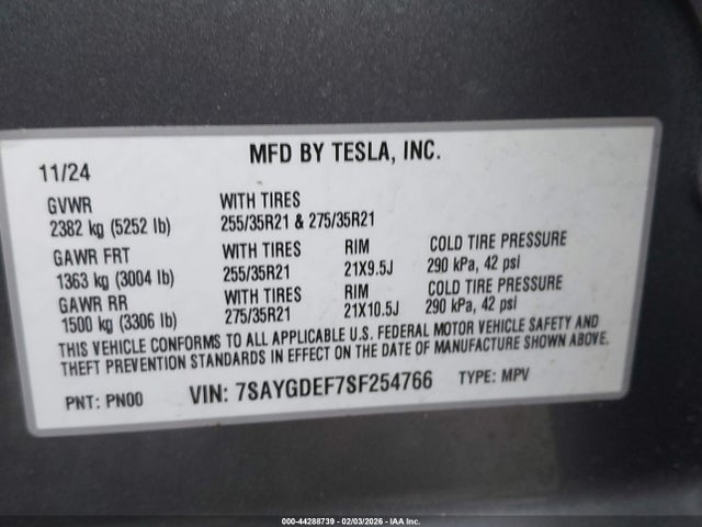 2025 TESLA MODEL Y 7SAYGDEF7SF254766 Photo 8