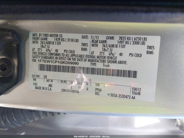 Ford F-150 Xlt 2016 1FTEW1CP1GKD09090 Image 9