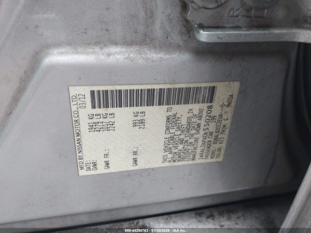 2012 NISSAN ALTIMA 1N4AL2APXCN550208 Photo 8