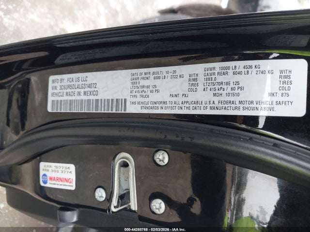 3C6UR5DL4LG314072 RAM 2500 Big Horn 4x4 6&#039;4 Box