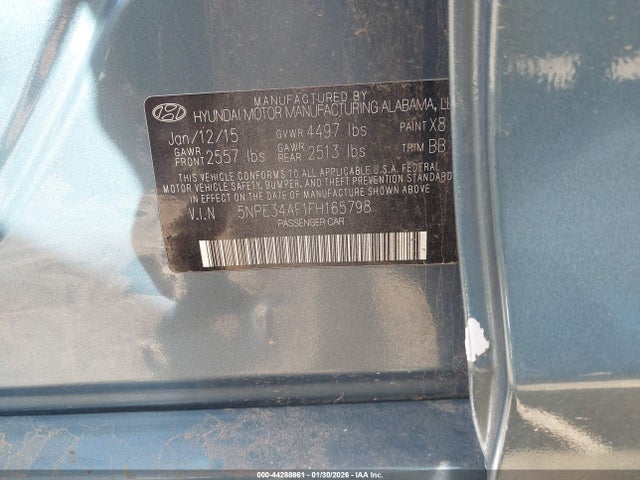 5NPE34AF1FH165798 Hyundai Sonata Sport