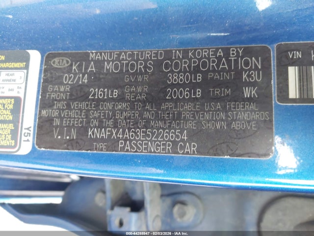 2014 KIA FORTE KNAFX4A63E5226654 Photo 8