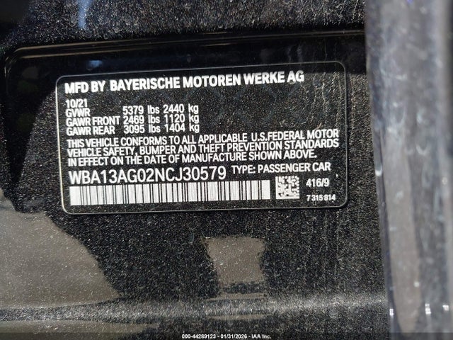 WBA13AG02NCJ30579 BMW 530e