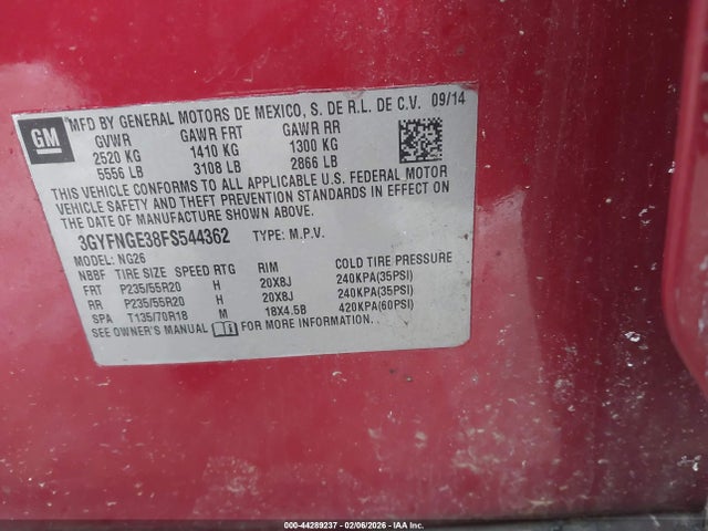 2015 CADILLAC SRX 3GYFNGE38FS544362 Photo 8