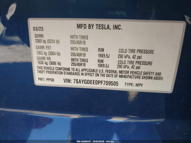 2023 TESLA MODEL Y 7SAYGDEE0PF709505 Photo 8