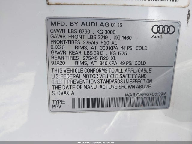 2015 AUDI Q7 WA1LGAFE8FD013916 Photo 8