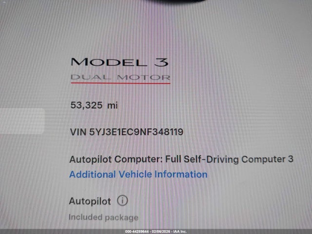 Продажа на аукционе авто 2022 Tesla Model 3 Performance Dual Motor All-wheel Drive, vin: 5YJ3E1EC9NF348119, номер лота: 44289644