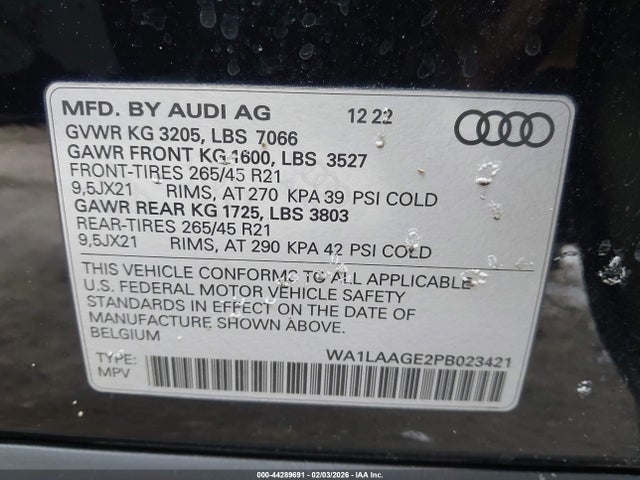 2023 AUDI E-TRON WA1LAAGE2PB023421 Photo 8