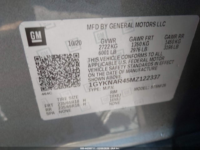 2021 CADILLAC XT5 1GYKNAR45MZ122337 Photo 8