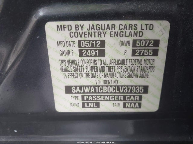 2012 JAGUAR XJ SAJWA1CB0CLV37935 Photo 8