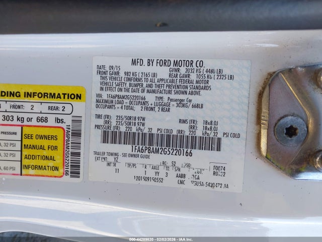 2016 FORD MUSTANG 1FA6P8AM2G5220166 Photo 8