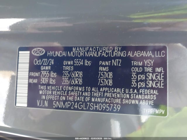 2025 HYUNDAI SANTA FE 5NMP24GL7SH095739 Photo 8