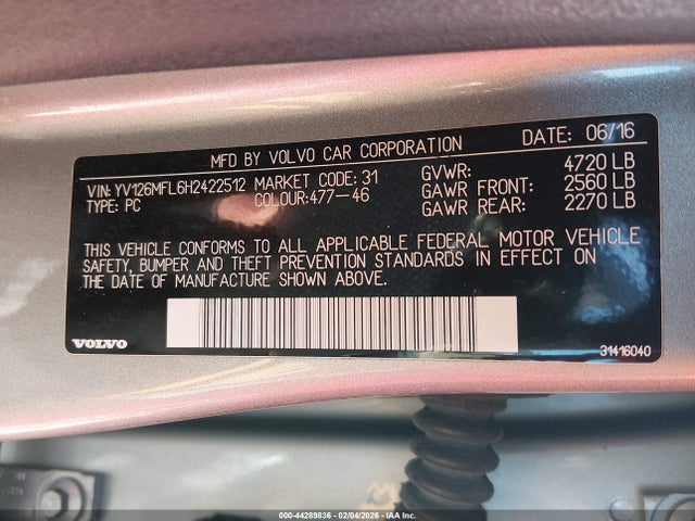 2017 VOLVO S60 YV126MFL6H2422512 Photo 8