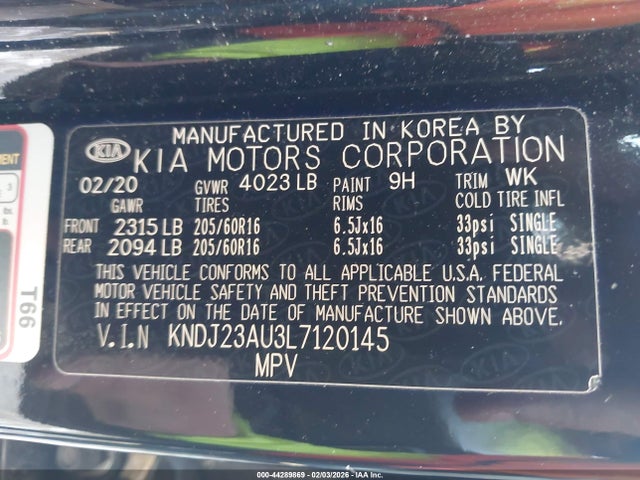 KIA SOUL S 2020 KNDJ23AU3L7120145 Image 9