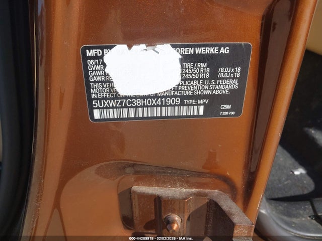 5UXWZ7C38H0X41909 BMW X3 Sdrive28i