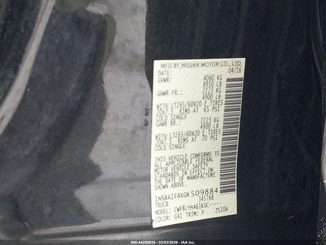 2016 NISSAN TITAN XD 1N6BA1F4XGN509884 Photo 8