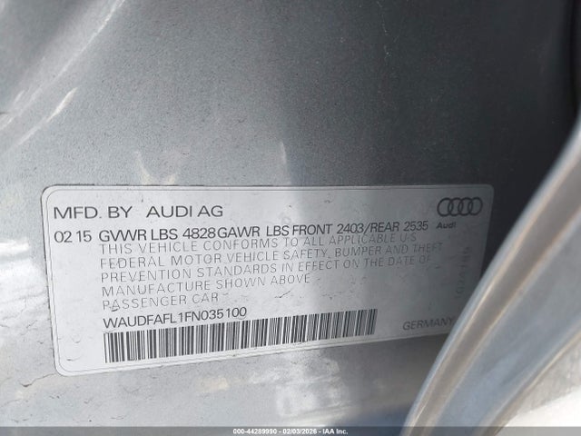 2015 AUDI A4 WAUDFAFL1FN035100 Photo 8
