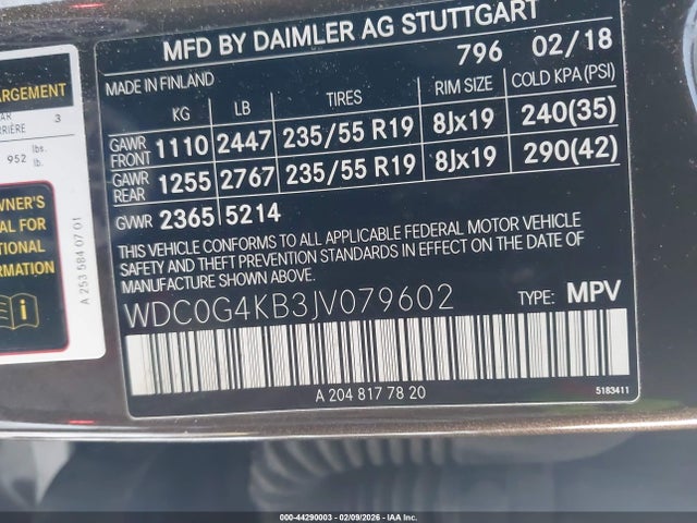 Продаж на аукціоні авто 2018 Mercedes-benz Glc 300 4matic, vin: WDC0G4KB3JV079602, номер лоту: 44290003