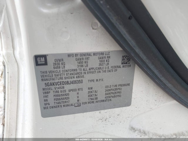 2011 BUICK ENCLAVE 5GAKVCED9BJ406350 Photo 8