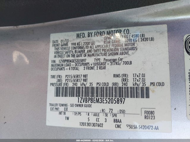 1ZVBP8EM3E5205897 Ford Mustang V6